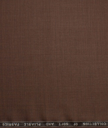 Raymond Polyester Viscose Checks  Suiting Fabric (Copper Brown) - Image 4