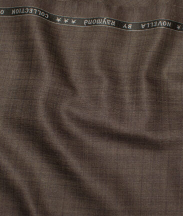 Raymond Polyester Viscose Checks  Suiting Fabric (Brown) - Image 3