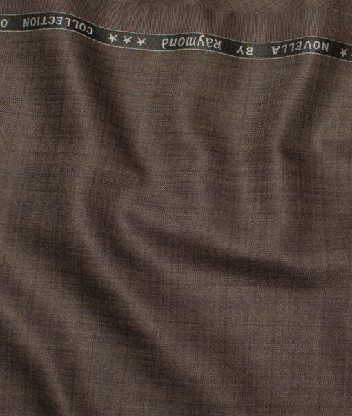 Raymond Polyester Viscose Checks  Suiting Fabric (Brown) - Image 3