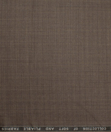 Raymond Polyester Viscose Checks  Suiting Fabric (Brown) - Image 4