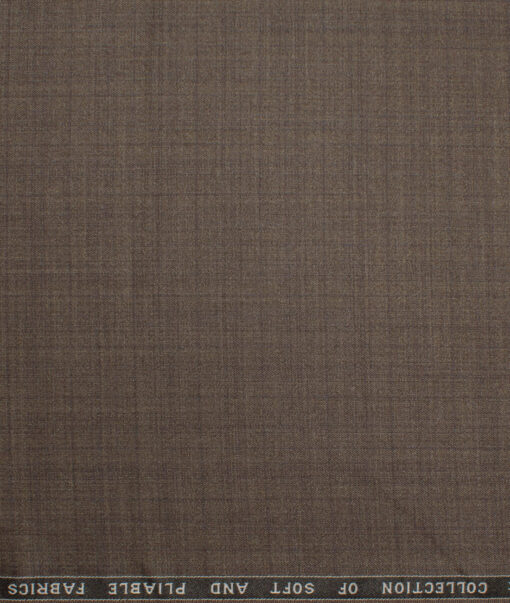 Raymond Polyester Viscose Checks  Suiting Fabric (Brown) - Image 4
