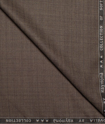 Raymond Polyester Viscose Checks  Suiting Fabric (Brown)