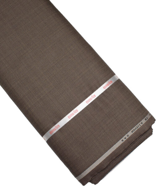 Raymond Polyester Viscose Checks  Suiting Fabric (Brown)