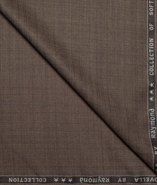 Raymond Polyester Viscose Checks  Suiting Fabric (Brown) - Image 1