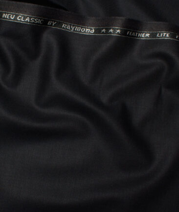 Raymond Polyester Viscose Solids  Stretchable Suiting Fabric (Black) - Image 3