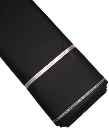 Raymond Polyester Viscose Solids  Stretchable Suiting Fabric (Black)
