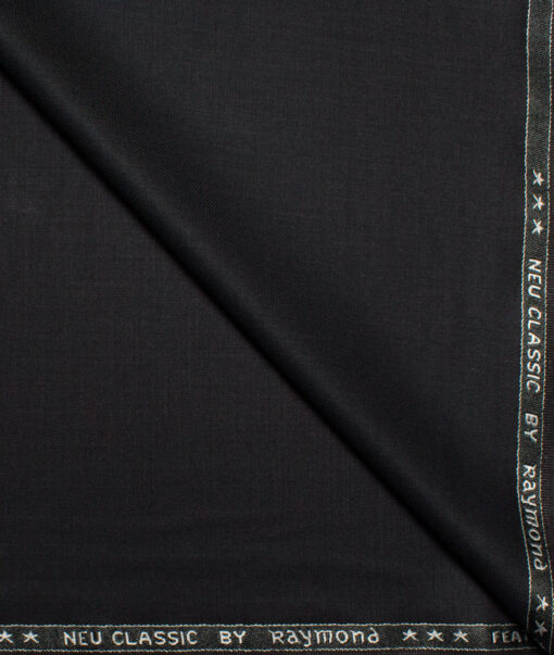 Raymond Polyester Viscose Solids  Stretchable Suiting Fabric (Black) - Image 1