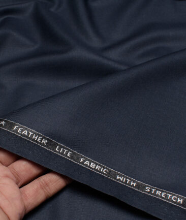 Raymond Polyester Viscose Solids  Stretchable Suiting Fabric (Dark Navy Blue) - Image 2