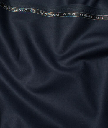 Raymond Polyester Viscose Solids  Stretchable Suiting Fabric (Dark Navy Blue) - Image 3