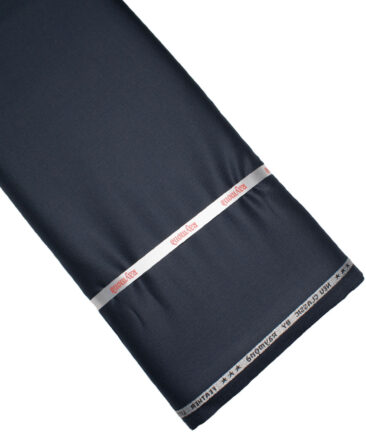 Raymond Polyester Viscose Solids  Stretchable Suiting Fabric (Dark Navy Blue)