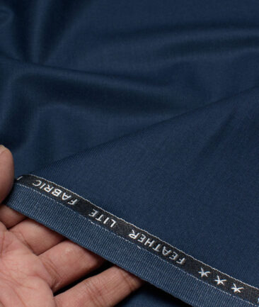 Raymond Polyester Viscose Solids  Stretchable Suiting Fabric (Dark Nile Blue) - Image 2