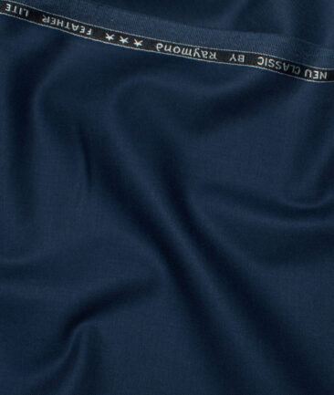 Raymond Polyester Viscose Solids  Stretchable Suiting Fabric (Dark Nile Blue) - Image 3