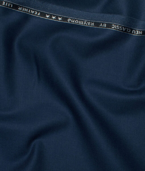 Raymond Polyester Viscose Solids  Stretchable Suiting Fabric (Dark Nile Blue) - Image 3