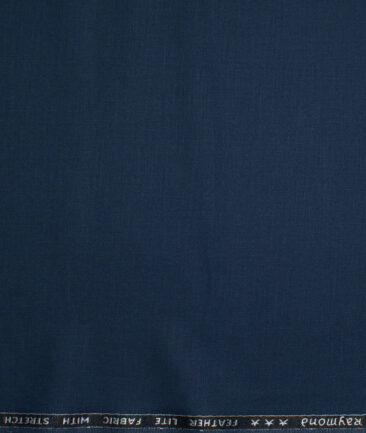 Raymond Polyester Viscose Solids  Stretchable Suiting Fabric (Dark Nile Blue) - Image 4