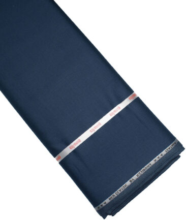 Raymond Polyester Viscose Solids  Stretchable Suiting Fabric (Dark Nile Blue)