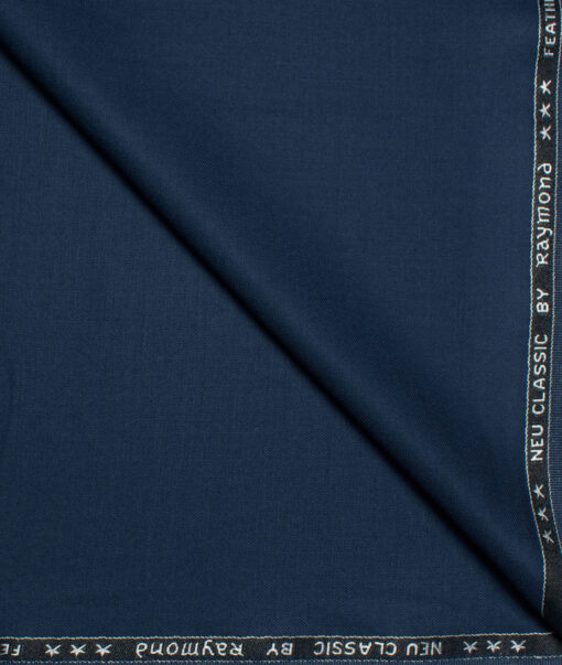 Raymond Polyester Viscose Solids  Stretchable Suiting Fabric (Dark Nile Blue) - Image 1