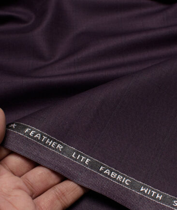 Raymond Polyester Viscose Checks  Stretchable Suiting Fabric (Dark Purple) - Image 2