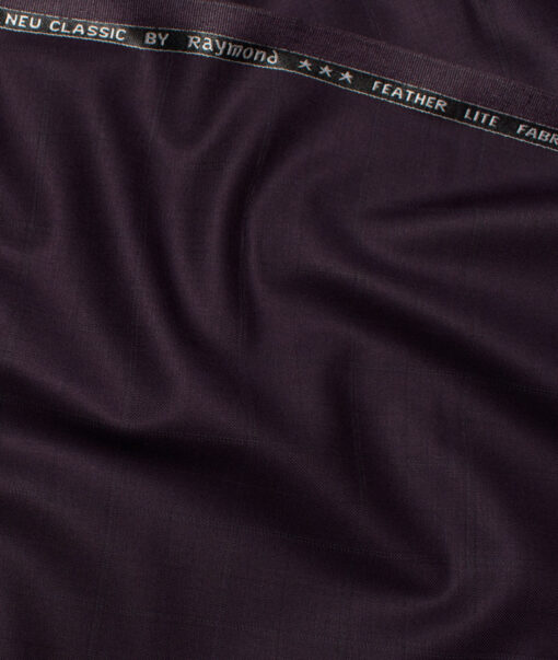 Raymond Polyester Viscose Checks  Stretchable Suiting Fabric (Dark Purple) - Image 3