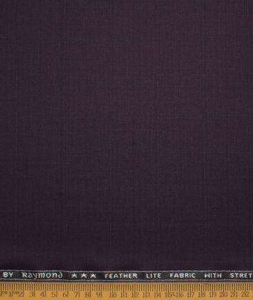 Raymond Polyester Viscose Checks  Stretchable Suiting Fabric (Dark Purple) - Image 4