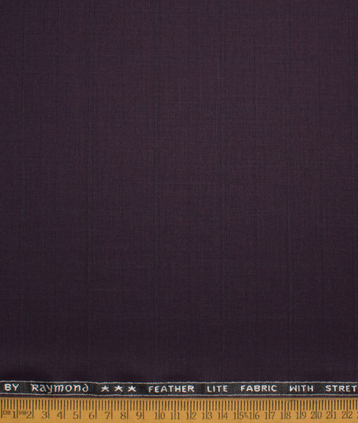 Raymond Polyester Viscose Checks  Stretchable Suiting Fabric (Dark Purple) - Image 4