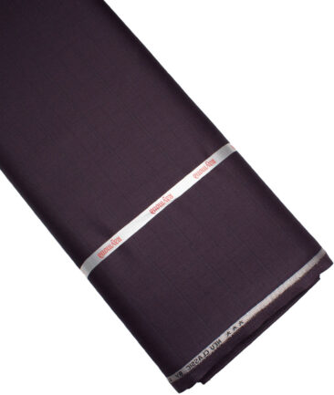 Raymond Polyester Viscose Checks  Stretchable Suiting Fabric (Dark Purple)