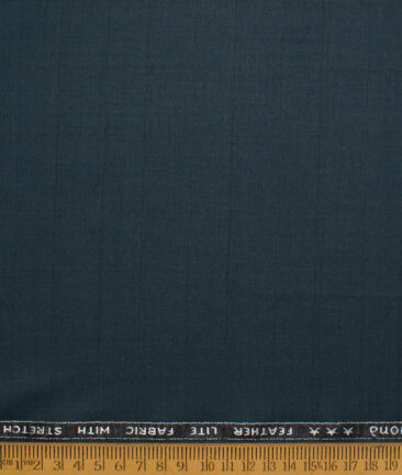Raymond Polyester Viscose Checks  Stretchable Suiting Fabric (Dark Sea Green) - Image 4