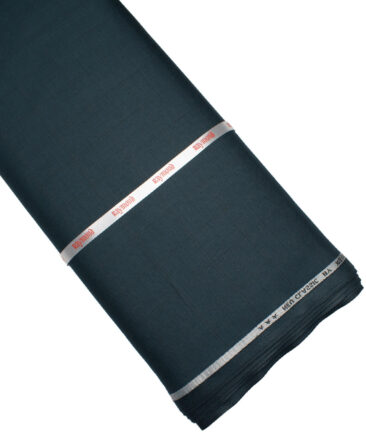 Raymond Polyester Viscose Checks  Stretchable Suiting Fabric (Dark Sea Green)