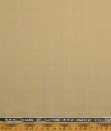 Raymond Terry Rayon Checks  Suiting Fabric (Khakhi) - Image 4