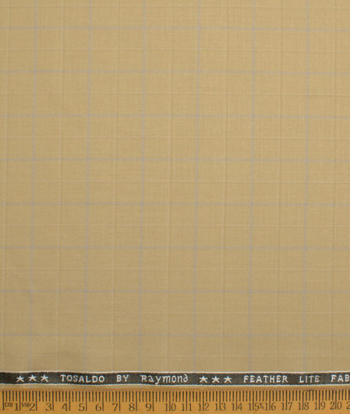 Raymond Terry Rayon Checks  Suiting Fabric (Khakhi) - Image 4