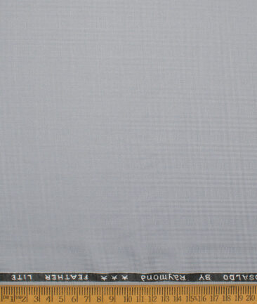 Raymond Terry Rayon Checks  Suiting Fabric (Silver Grey) - Image 4
