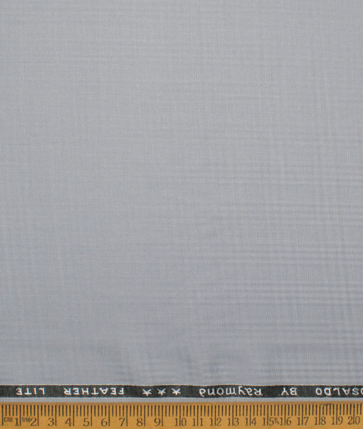 Raymond Terry Rayon Checks  Suiting Fabric (Silver Grey) - Image 4