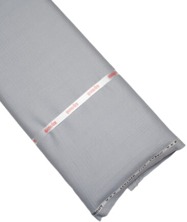 Raymond Terry Rayon Checks  Suiting Fabric (Silver Grey)