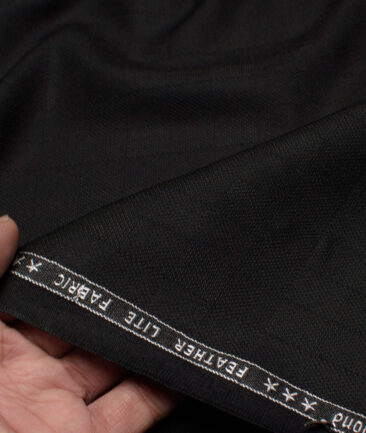 Raymond Terry Rayon Checks  Suiting Fabric (Black) - Image 2