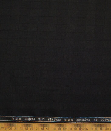 Raymond Terry Rayon Checks  Suiting Fabric (Black) - Image 4
