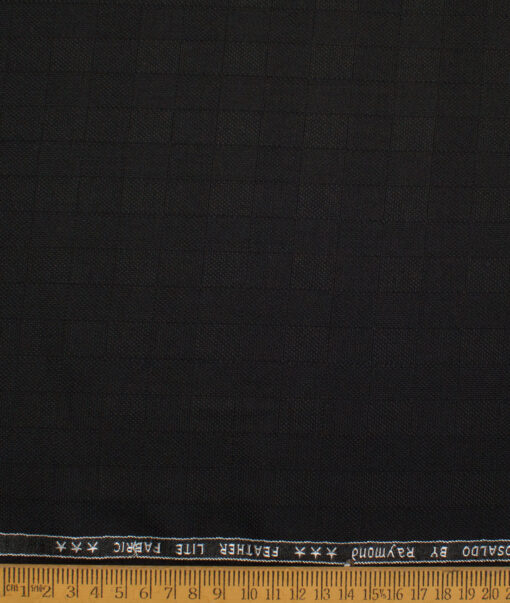 Raymond Terry Rayon Checks  Suiting Fabric (Black) - Image 4