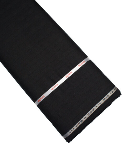 Raymond Terry Rayon Checks  Suiting Fabric (Black)