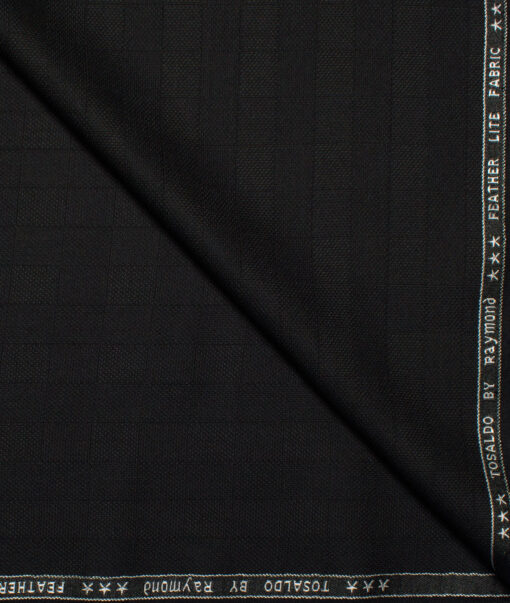 Raymond Terry Rayon Checks  Suiting Fabric (Black) - Image 1