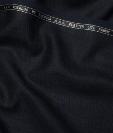 Raymond Terry Rayon Checks  Suiting Fabric (Dark Blue) - Image 3