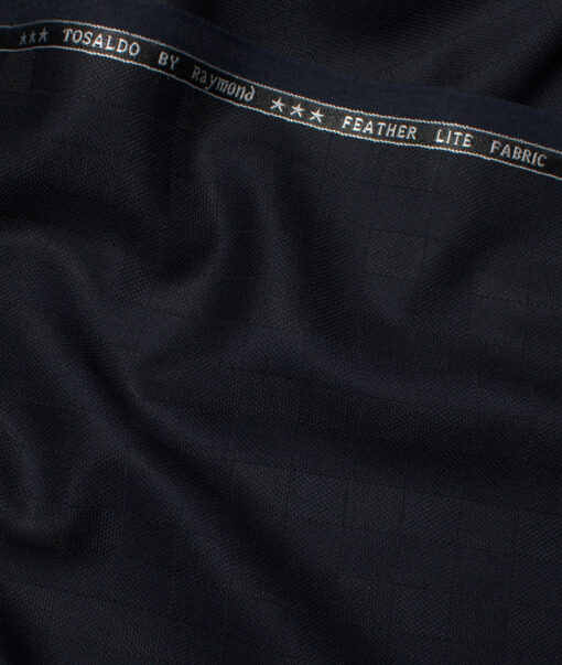 Raymond Terry Rayon Checks  Suiting Fabric (Dark Blue) - Image 3