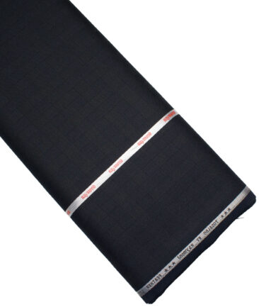 Raymond Terry Rayon Checks  Suiting Fabric (Dark Blue)