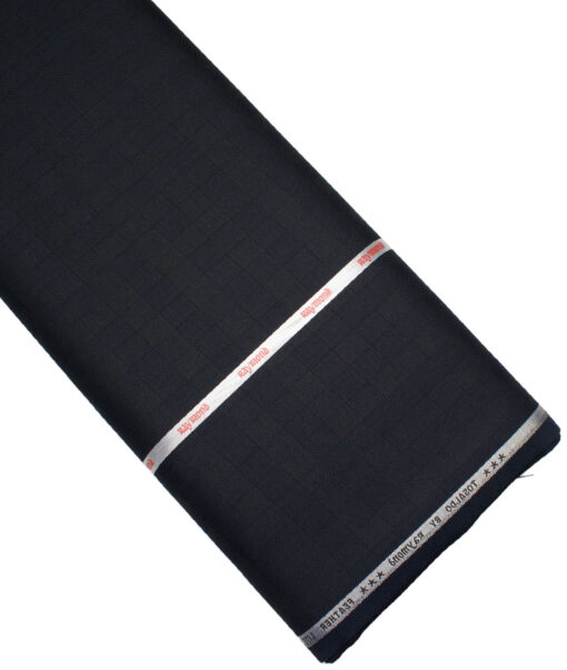 Raymond Terry Rayon Checks  Suiting Fabric (Dark Blue)