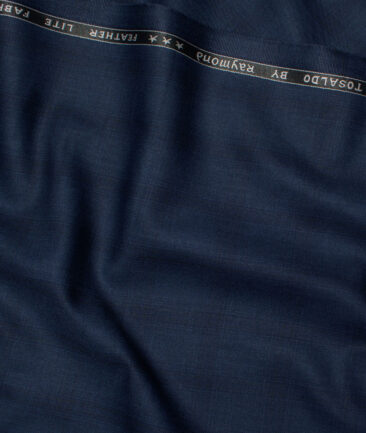 Raymond Terry Rayon Checks  Suiting Fabric (Dark Blue) - Image 3