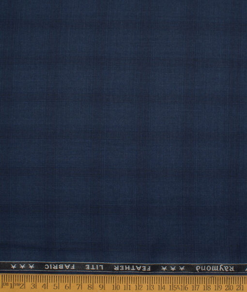 Raymond Terry Rayon Checks  Suiting Fabric (Dark Blue) - Image 4