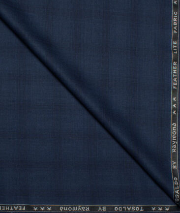 Raymond Terry Rayon Checks  Suiting Fabric (Dark Blue)