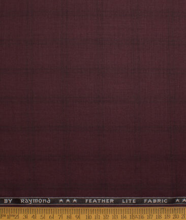 Raymond Terry Rayon Checks  Suiting Fabric (Wine) - Image 4