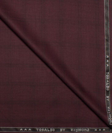 Raymond Terry Rayon Checks  Suiting Fabric (Wine)