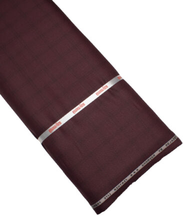 Raymond Terry Rayon Checks  Suiting Fabric (Wine)