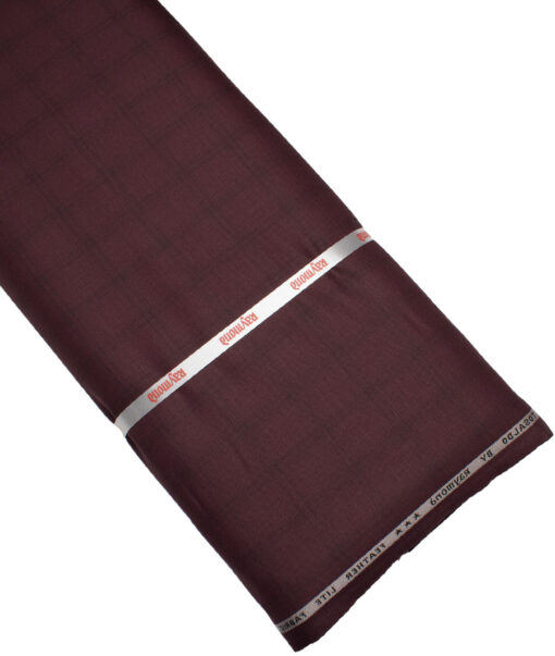 Raymond Terry Rayon Checks  Suiting Fabric (Wine)