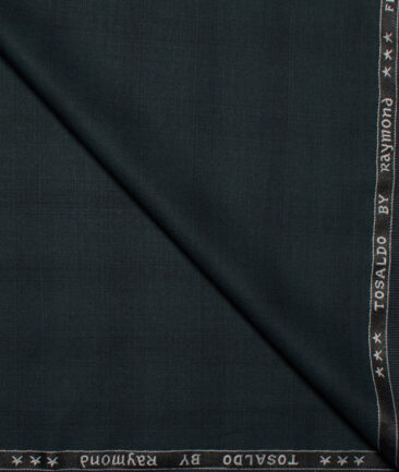 Raymond Terry Rayon Checks  Suiting Fabric (Dark Green)