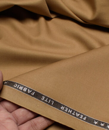 Raymond Terry Rayon Solids  Suiting Fabric (Camel Brown) - Image 2